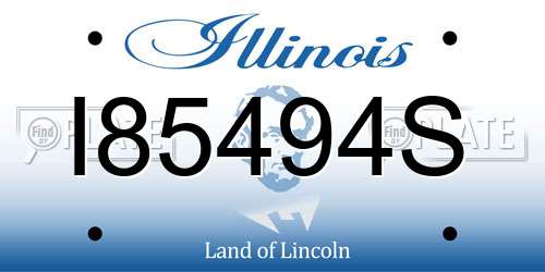 I85494S Illinois License Plate
