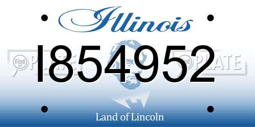 I854952 Illinois License Plate