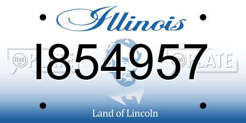 I854957 Illinois License Plate