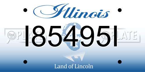 I85495I Illinois License Plate