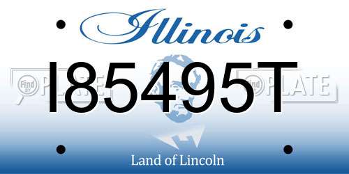 I85495T Illinois License Plate