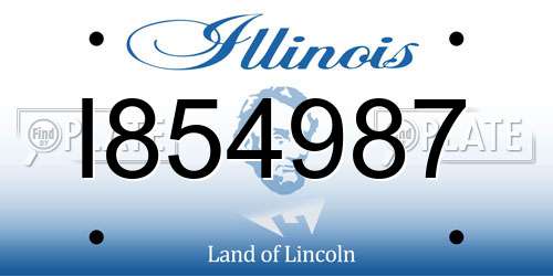I854987 Illinois License Plate
