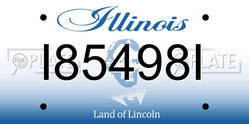I85498I Illinois License Plate