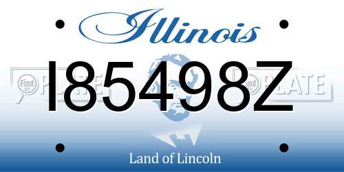 I85498Z Illinois License Plate