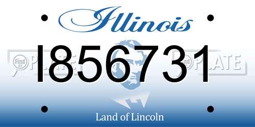 I856731 Illinois License Plate