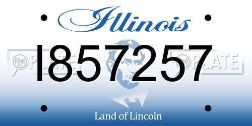 I857257 Illinois License Plate