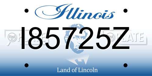 I85725Z Illinois License Plate