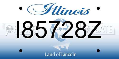 I85728Z Illinois License Plate