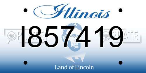 I857419 Illinois License Plate