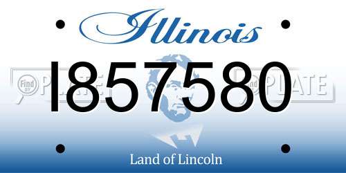 I857580 Illinois License Plate