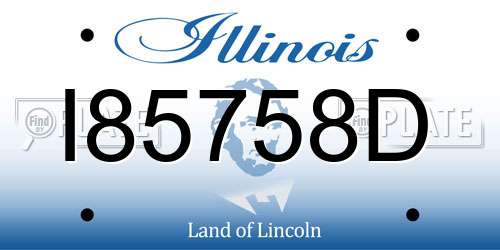 I85758D Illinois License Plate