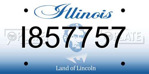 I857757 Illinois License Plate