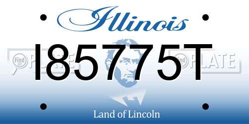 I85775T Illinois License Plate