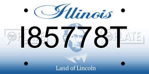 I85778T Illinois License Plate