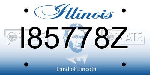 I85778Z Illinois License Plate