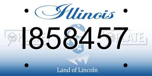 I858457 Illinois License Plate