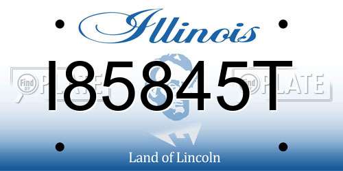 I85845T Illinois License Plate