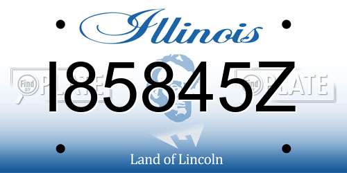I85845Z Illinois License Plate