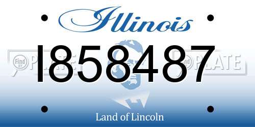 I858487 Illinois License Plate