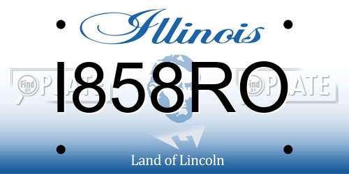I858RO Illinois License Plate