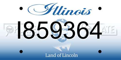 I859364 Illinois License Plate