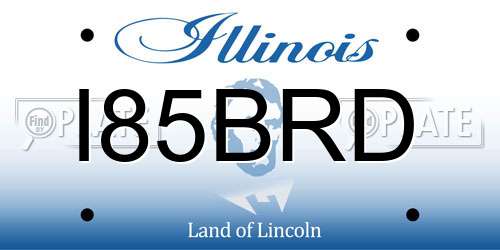 I85BRD Illinois License Plate