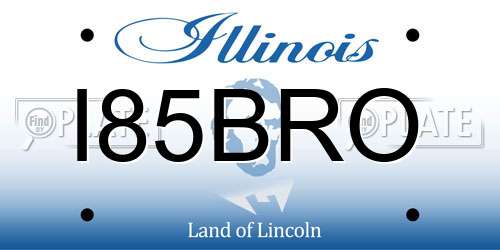 I85BRO Illinois License Plate