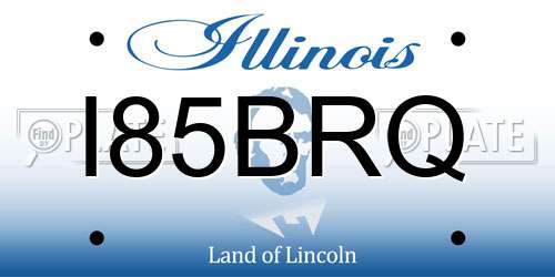 I85BRQ Illinois License Plate