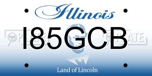 I85GCB Illinois License Plate
