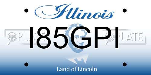 I85GPI Illinois License Plate