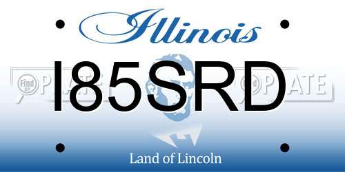 I85SRD Illinois License Plate