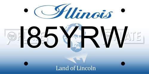I85YRW Illinois License Plate