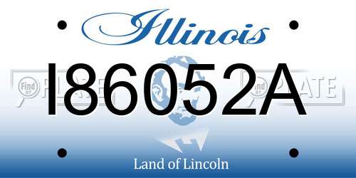 I86052A Illinois License Plate