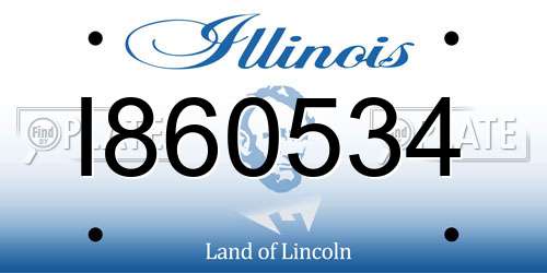 I860534 Illinois License Plate