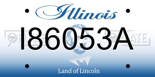 I86053A Illinois License Plate