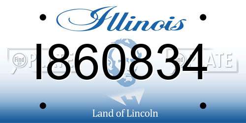 I860834 Illinois License Plate