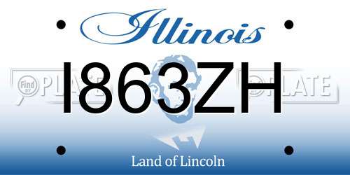 I863ZH Illinois License Plate