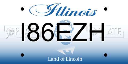 I86EZH Illinois License Plate
