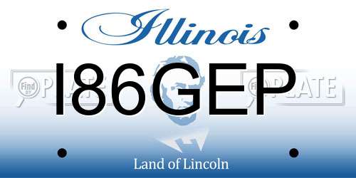 I86GEP Illinois License Plate