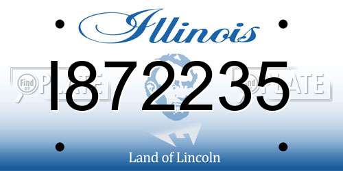 I872235 Illinois License Plate