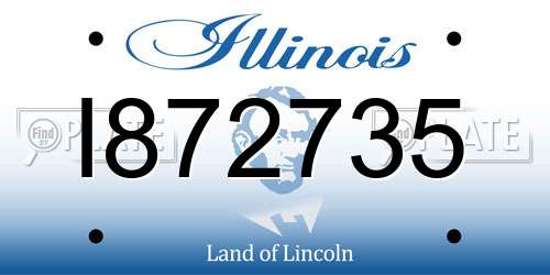 I872735 Illinois License Plate