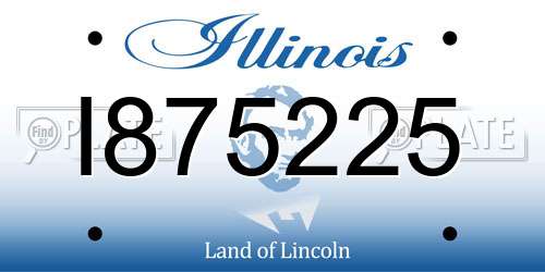 I875225 Illinois License Plate