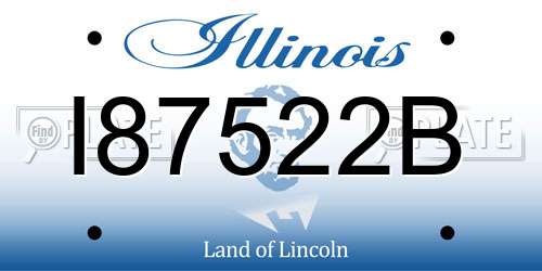 I87522B Illinois License Plate