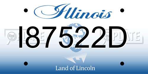 I87522D Illinois License Plate