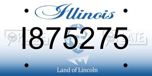 I875275 Illinois License Plate
