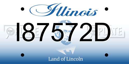 I87572D Illinois License Plate