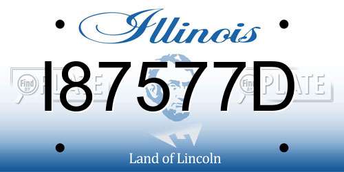I87577D Illinois License Plate