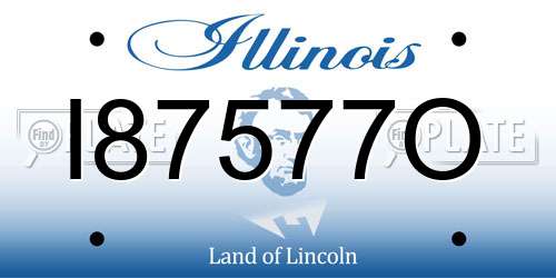 I87577O Illinois License Plate