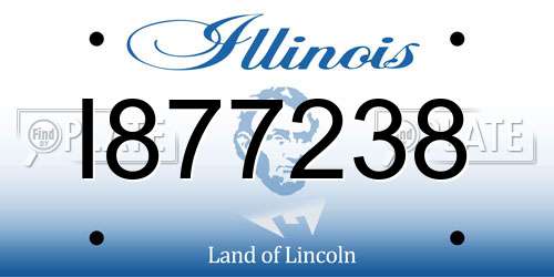 I877238 Illinois License Plate