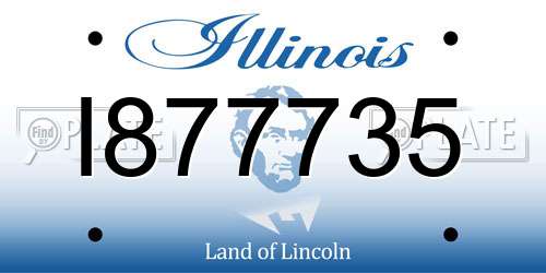I877735 Illinois License Plate